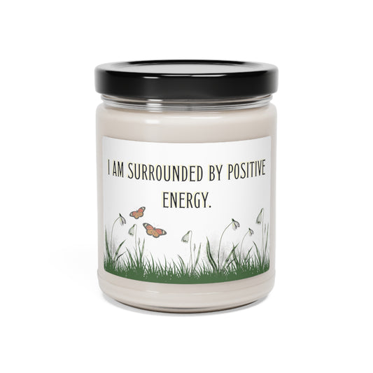 AROMATHERAPHY-POSITIVE AFFIRMATION- POSITIVE-Cinnamon Vanilla-Scented Soy Candle, 9oz