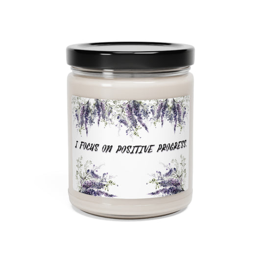 AROMATHERAPHY-POSITIVE AFFIRMATION- PROGRESS-White Sage + Lavender-Scented Soy Candle, 9oz