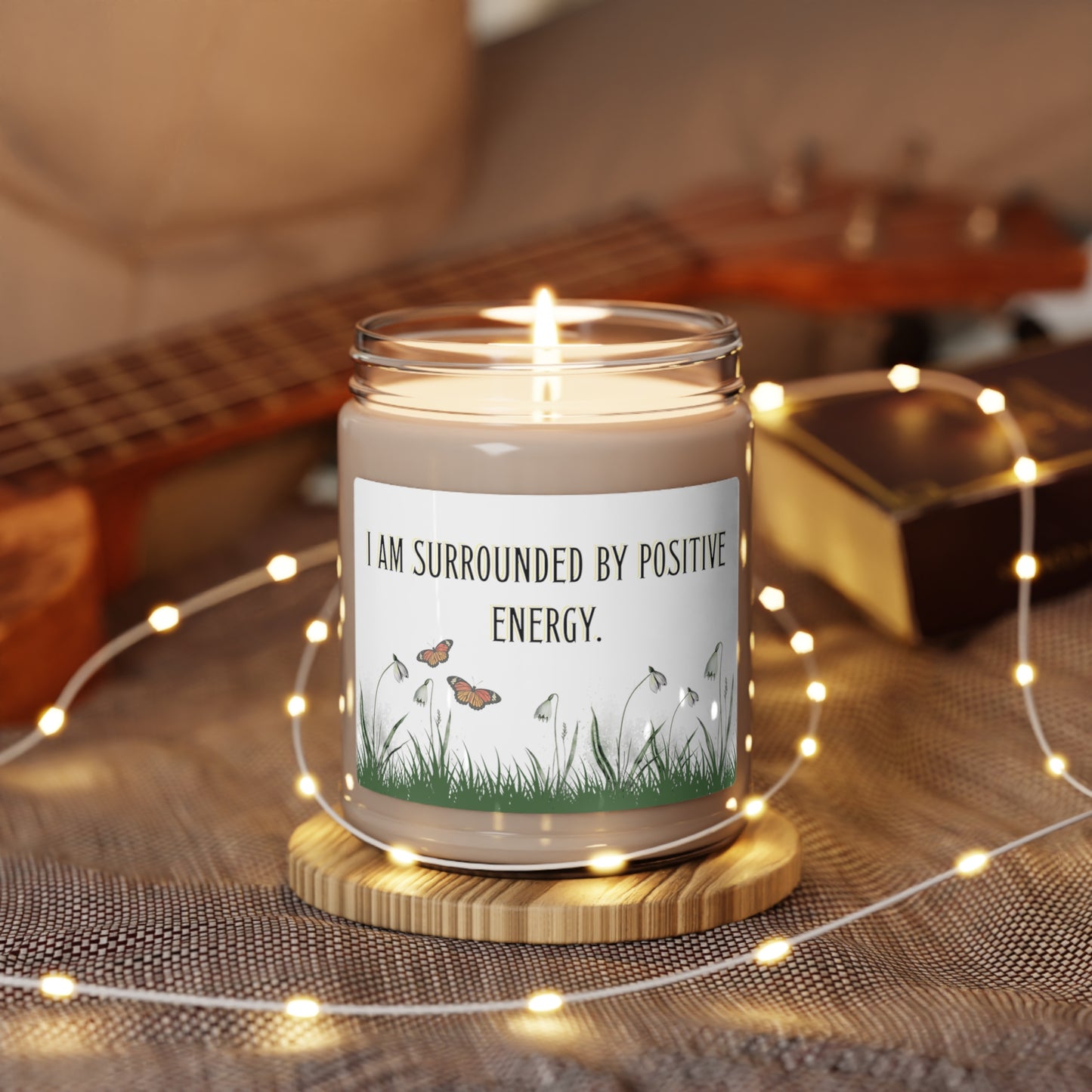 AROMATHERAPHY-POSITIVE AFFIRMATION- POSITIVE-Cinnamon Vanilla-Scented Soy Candle, 9oz