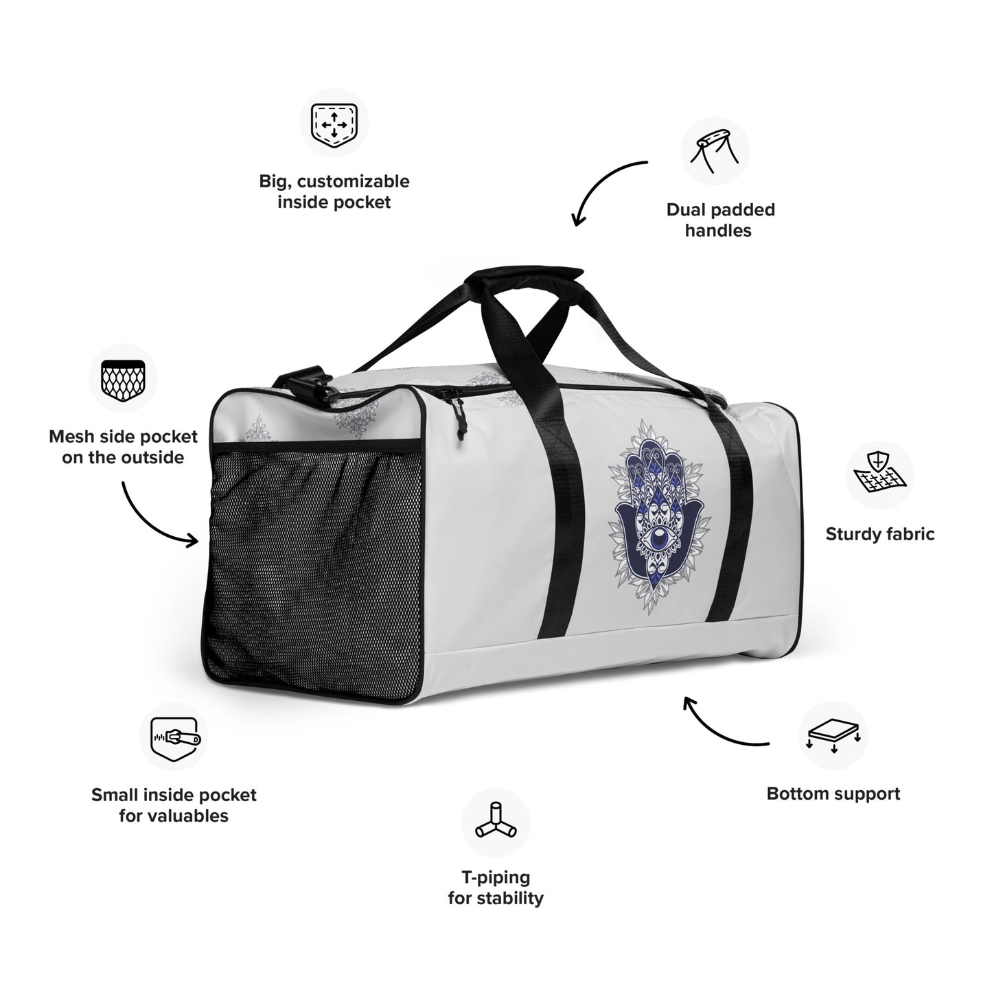 PROTECTION HAMSA HAND Duffle bag