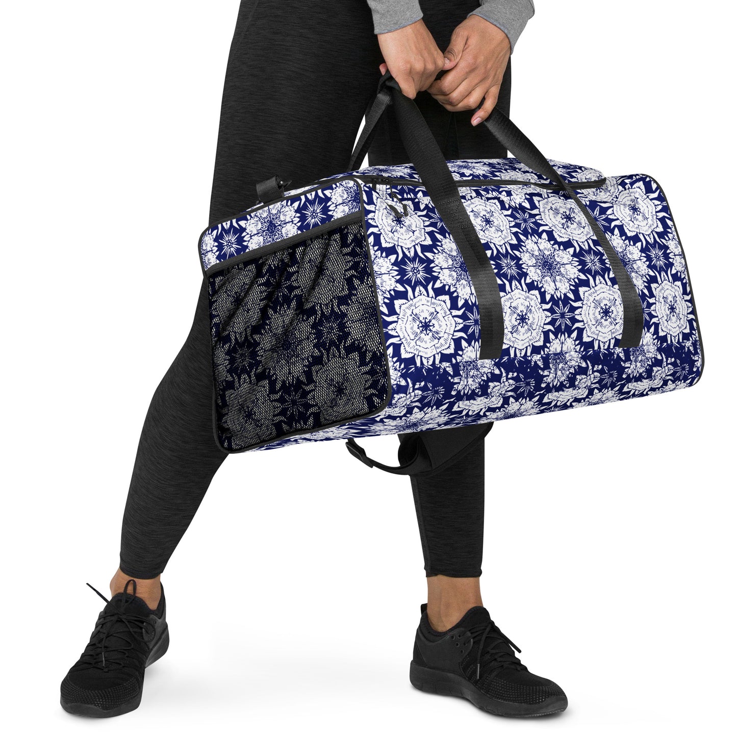 NAVY MANDALA-All Over Print Duffle Bag