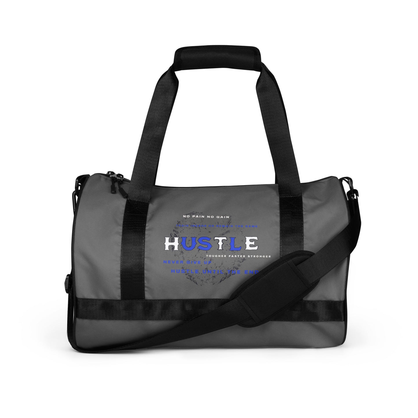 HUSTLE GREY-gym bag