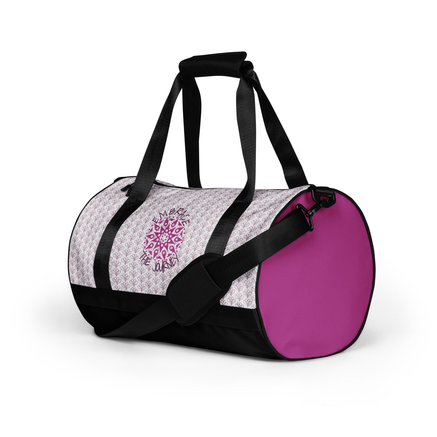 EMBRACE THE JOURNEY-over print gym bag