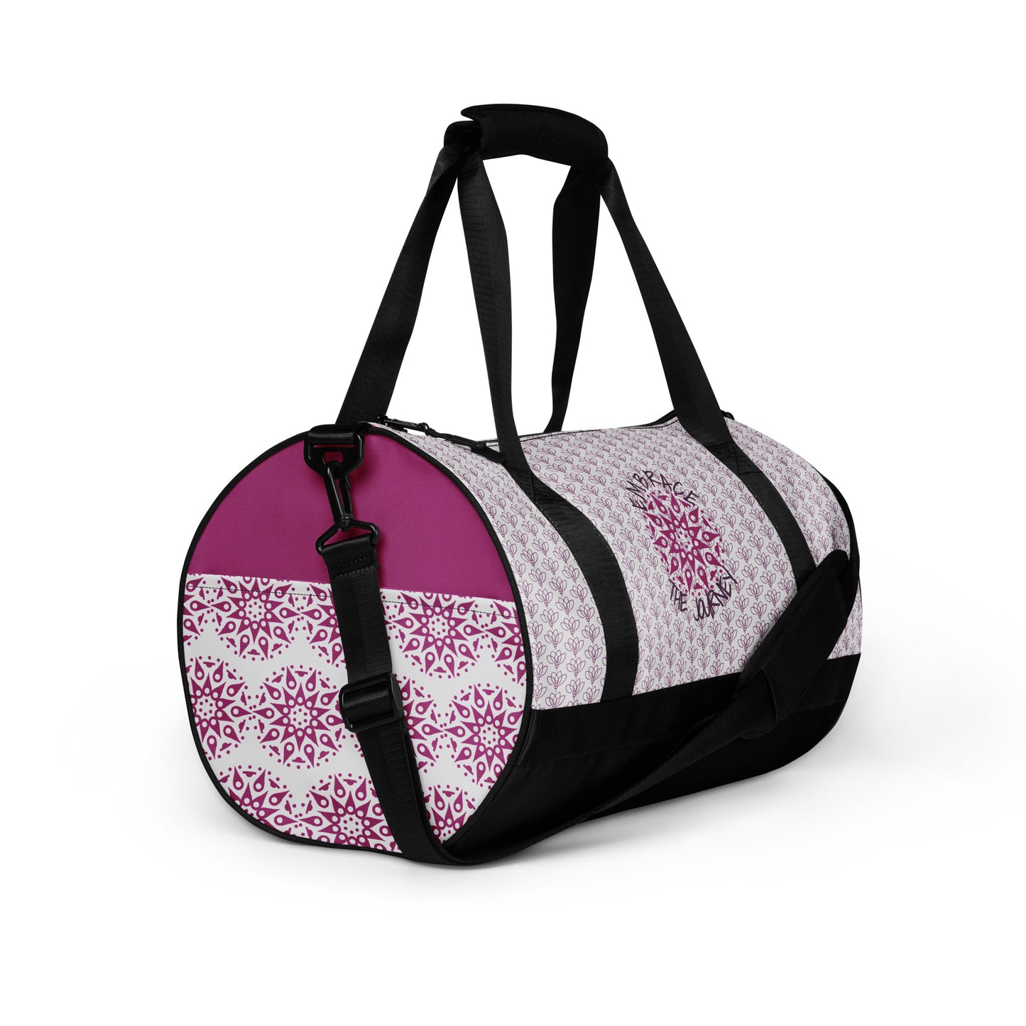 EMBRACE THE JOURNEY-over print gym bag