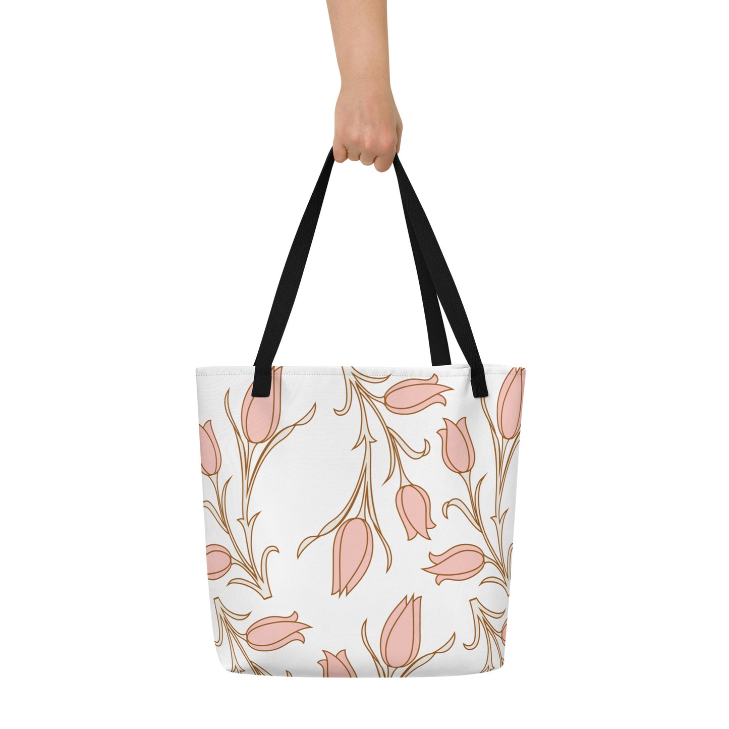 JUST PEACHY All-Over Print Large Tote Bag