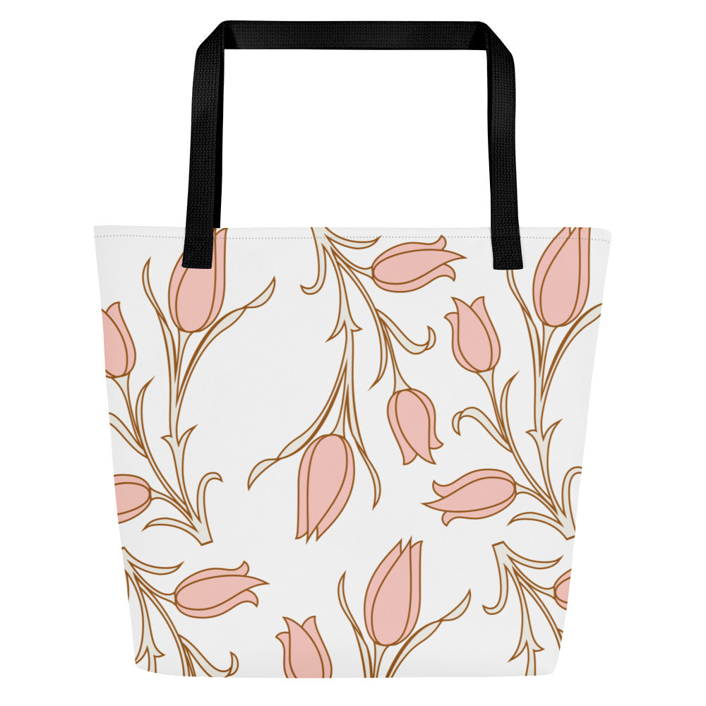 JUST PEACHY All-Over Print Large Tote Bag