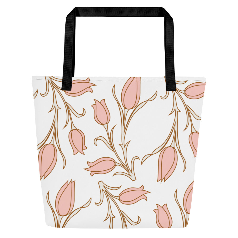 JUST PEACHY All-Over Print Large Tote Bag