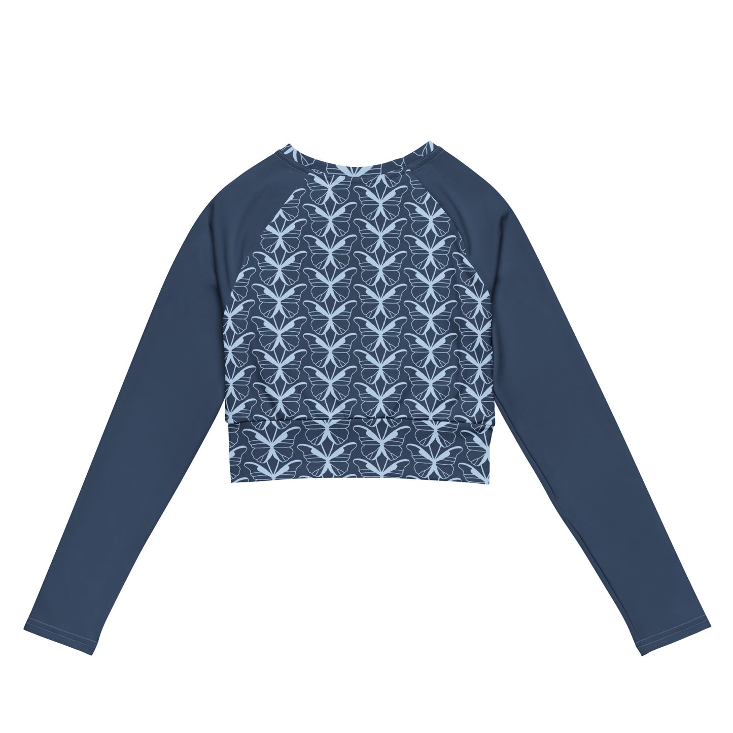 BLUE BUTTERFLY - long sleeve crop top