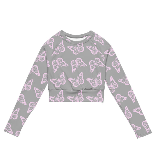 BEAUTIFUL BUTTERFLY- long sleeve crop top