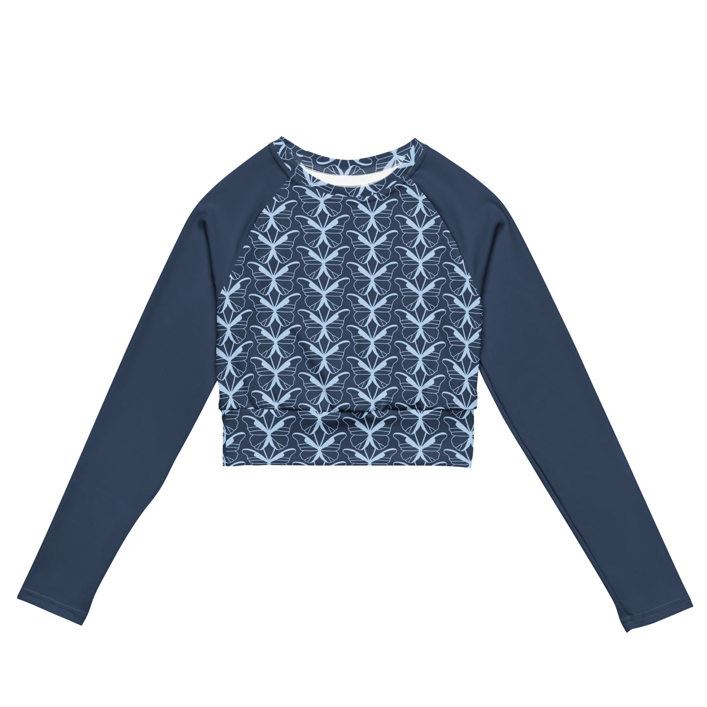 BLUE BUTTERFLY - long sleeve crop top