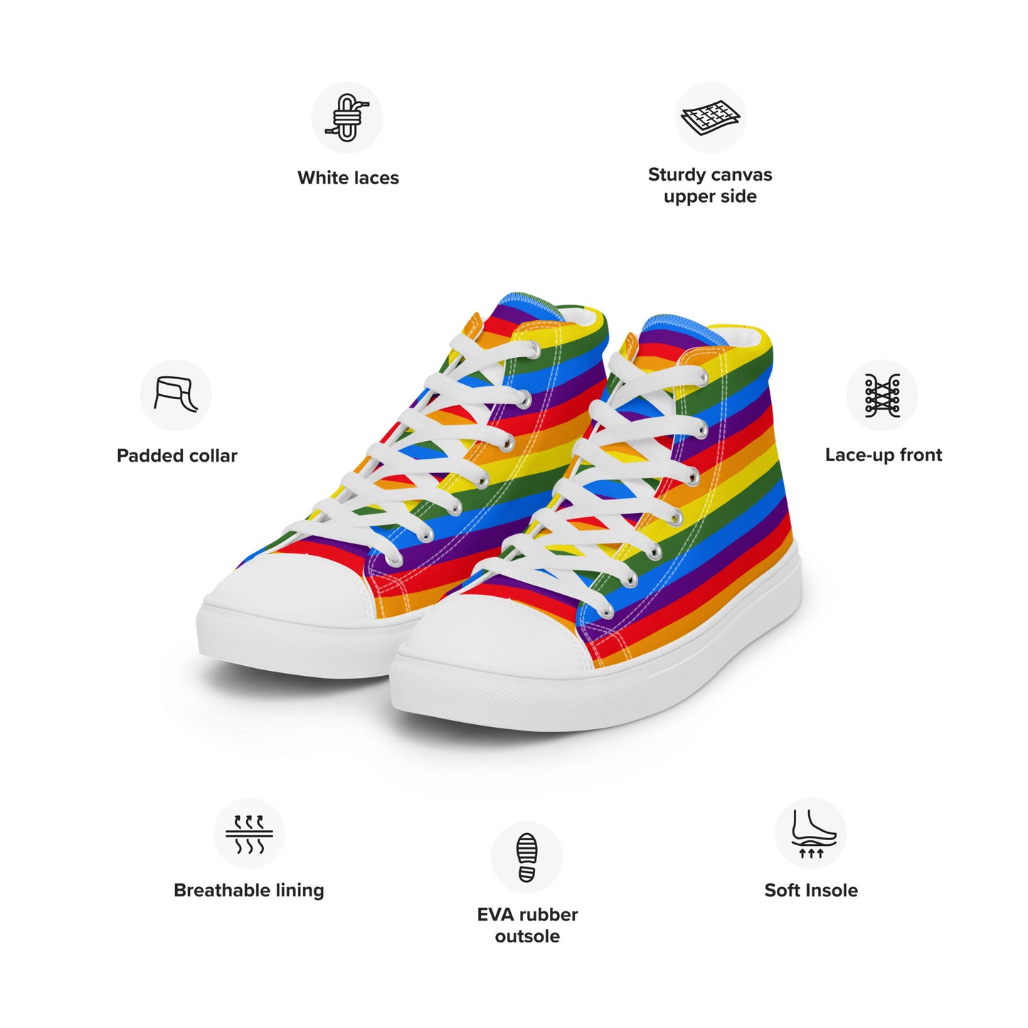 PRIDE-Men’s high top canvas shoes