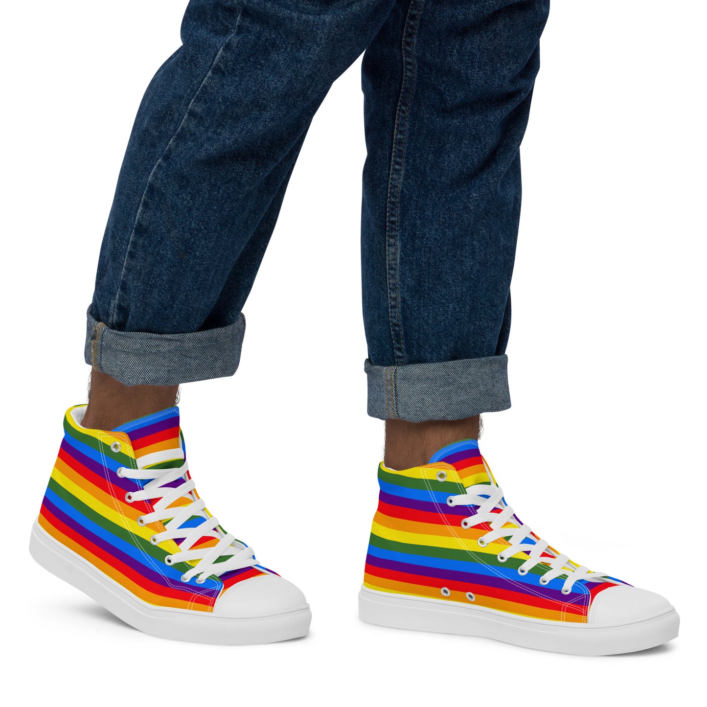 PRIDE-Men’s high top canvas shoes