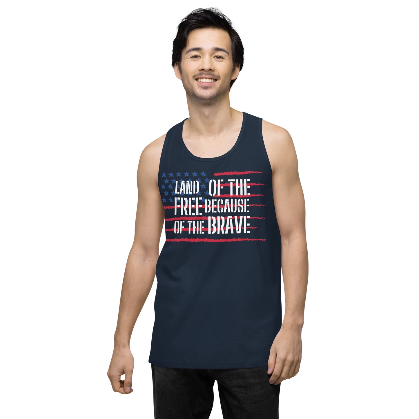 BECAUSE OF THR BRAVE- Men’s premium tank top