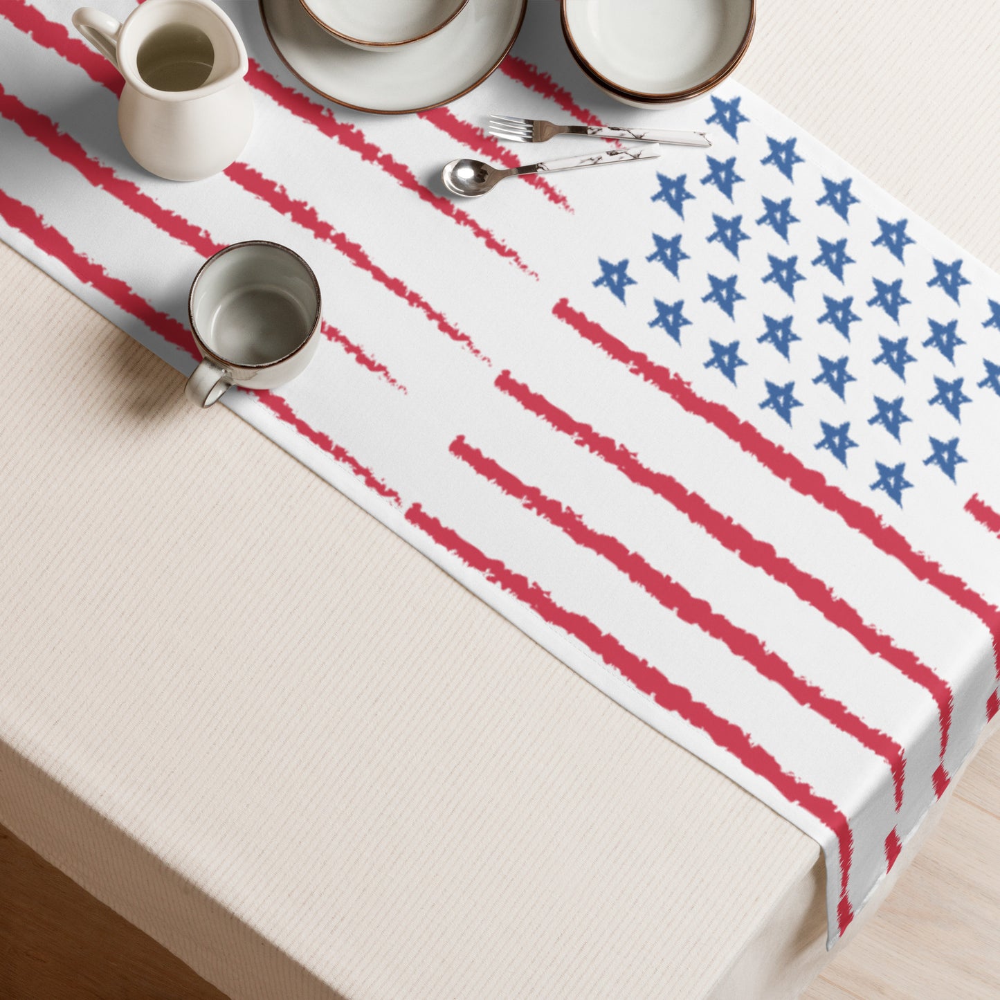 HOME OF THE RED, WHITE AND BLUE- Table runner