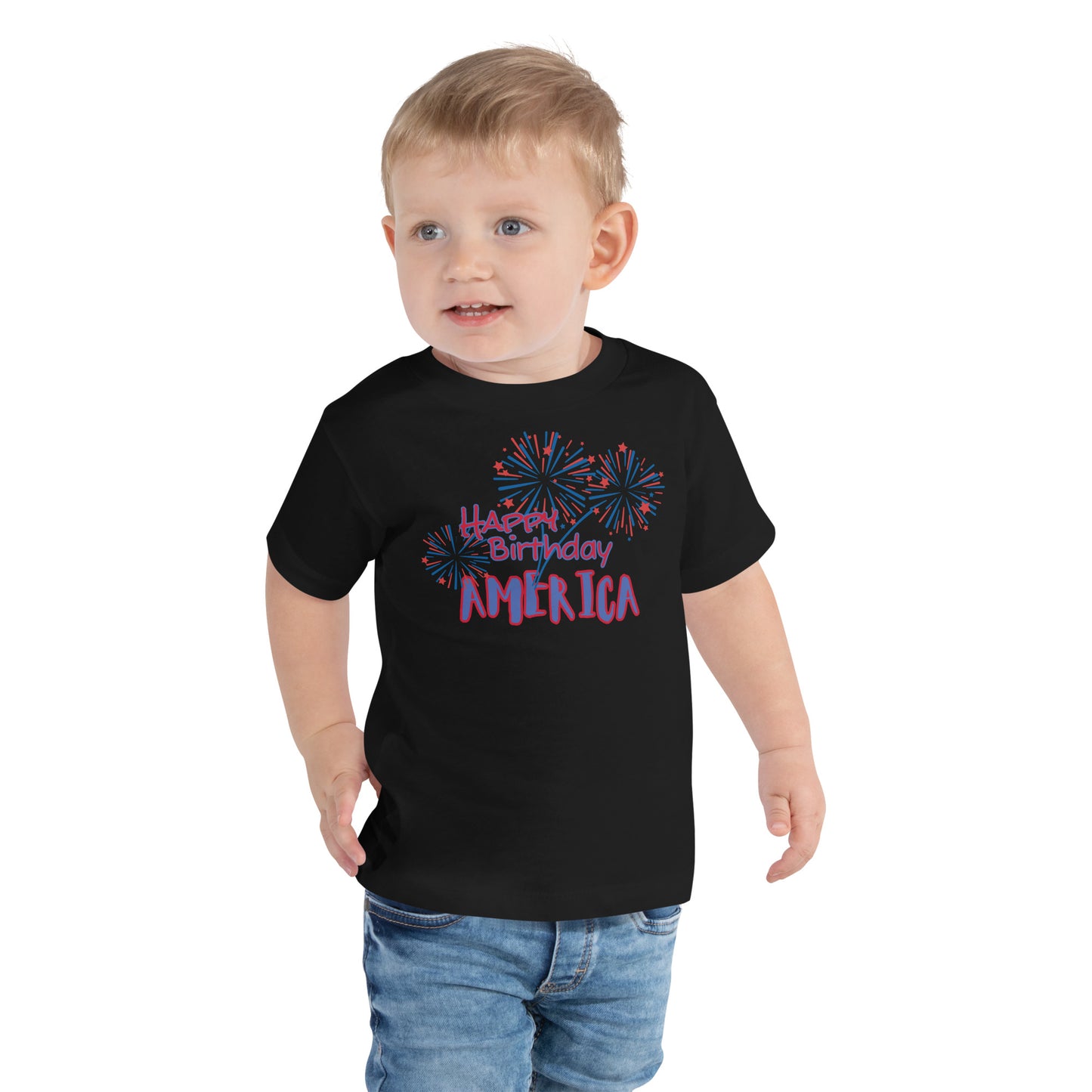 HAPPY BIRTHDAY AMERICA- Toddler Short Sleeve Tee