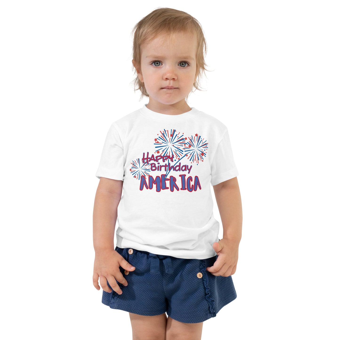 HAPPY BIRTHDAY AMERICA- Toddler Short Sleeve Tee