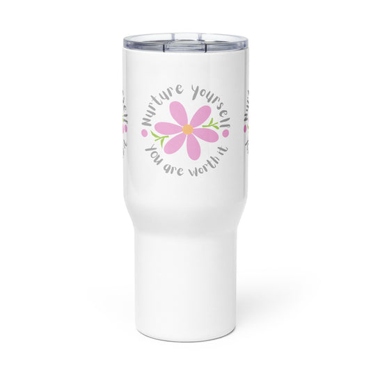 NURTURE YOURSELF-Travel mug with a handle