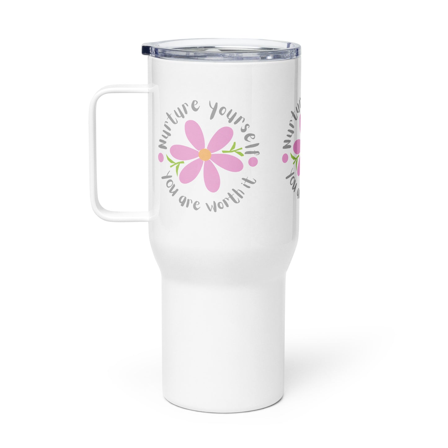 NURTURE YOURSELF-Travel mug with a handle