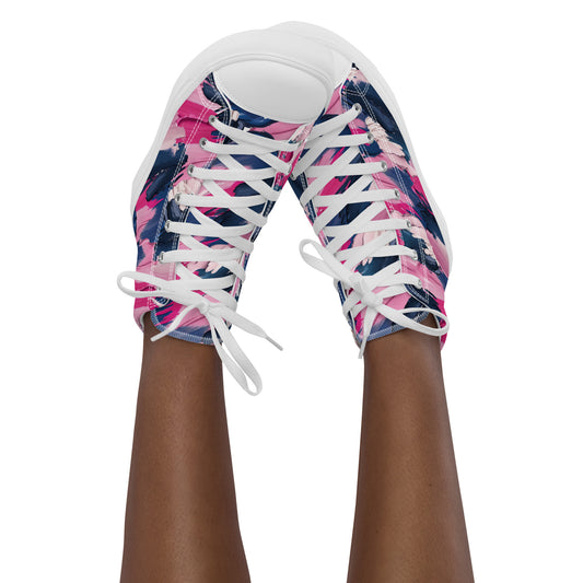 HEART PINK - Women’s high top canvas shoes