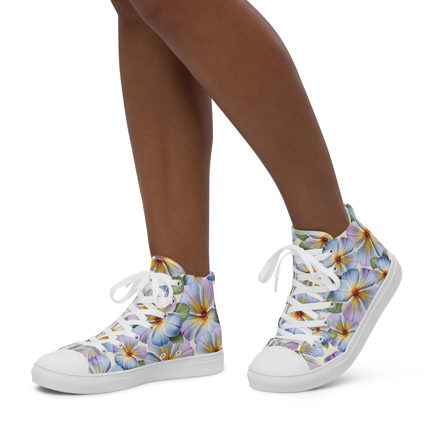 BRIGHT HIBISCUS-Women's high top canvas shoes