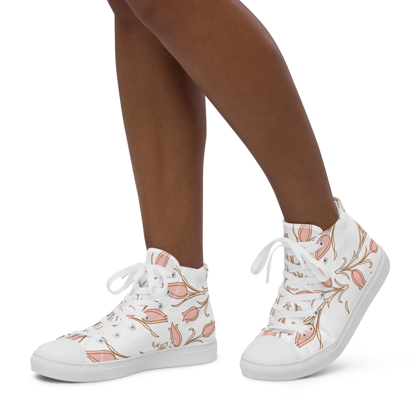 JUST PEACHY- Women's high top canvas shoes