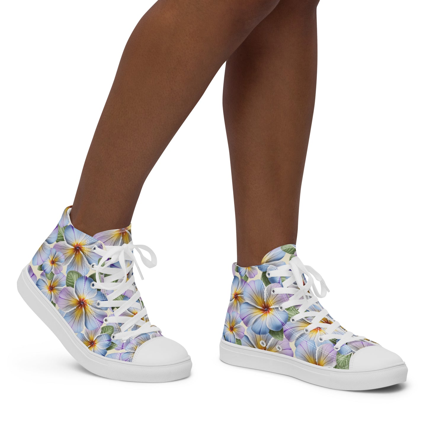 BRIGHT HIBISCUS-Women's high top canvas shoes